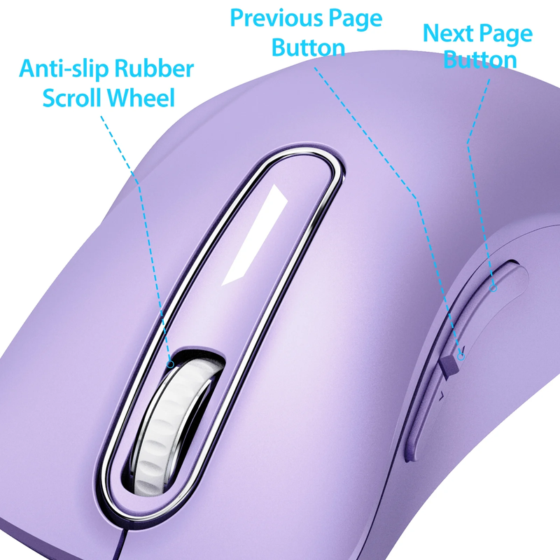 Wireless Optical Mouse 1400 DPI 5 Button USB Receiver for PC Laptop Lilac1