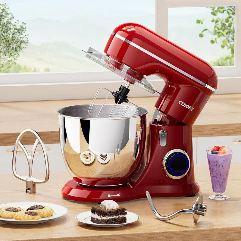 3-in-1 Stand Mixer 6.5QT 660W 10-Speed w/ Dough Hook Whisk Beater4