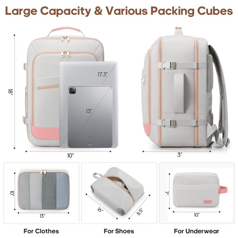 Travel Backpack for Women Carry on Backpack Flight Approved 40L Personal Item Ba6