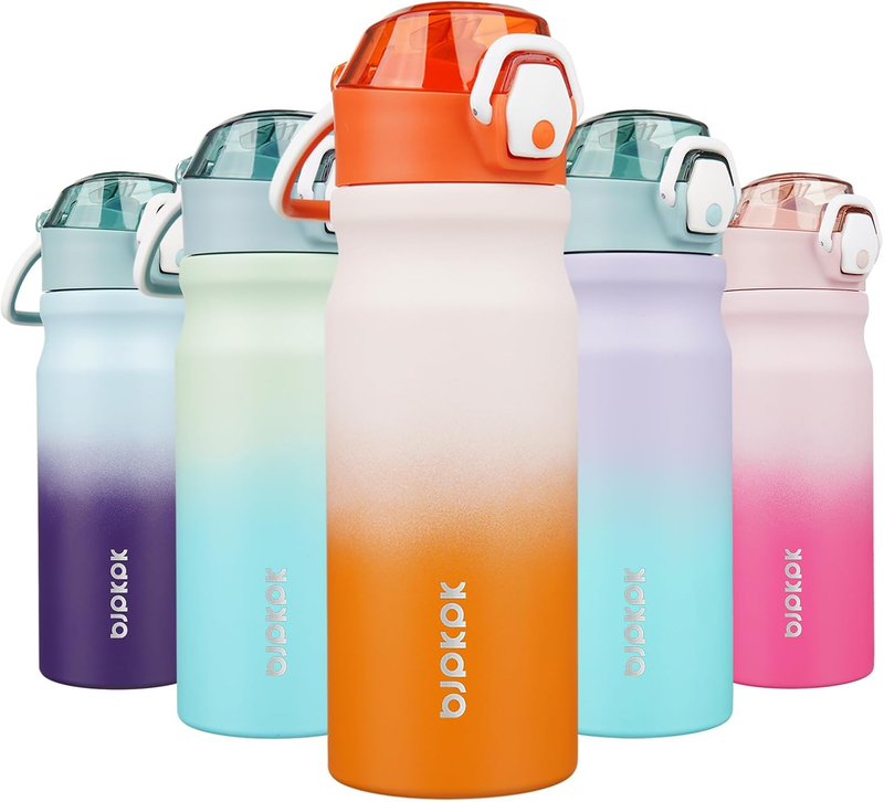 Stainless Steel Insulated Water Bottle with Straw Lid 18Oz Reusable Metal Therma8