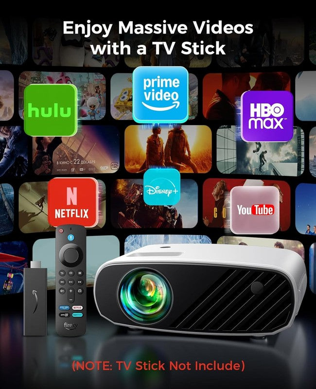 Upgraded Mini Projector 1080P HD, 8000L Portable with Tripod for All Devices2