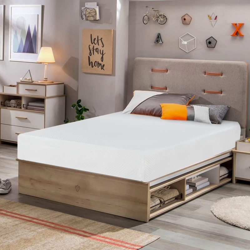 | 8 Inch Twin Mattress | Medium Firm | Gel Memory Foam Mattress | White | Bed in10