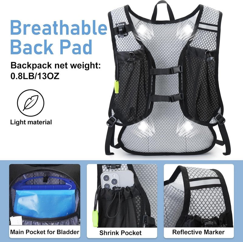 Lightweight Hydration Backpack, Running Backpack with 2L Water Bladder, Hydro Wa2