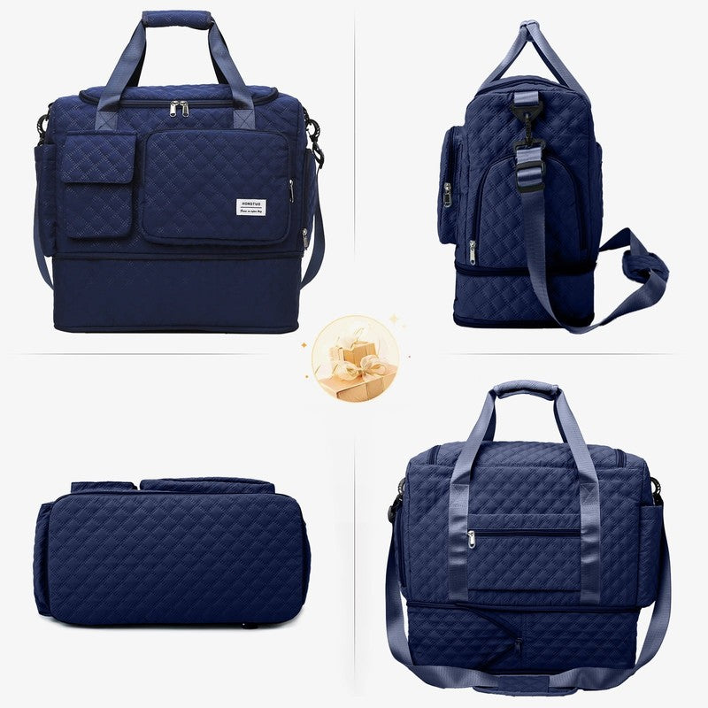 Travel Duffle Bag Weekender Bags for Women with Shoe Compartment Carry on Overni6