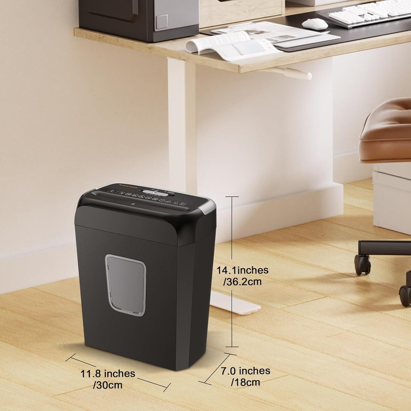 Paper Shredder for Home Use,6 Sheet Crosscut Paper and Credit Card Shredder for 3