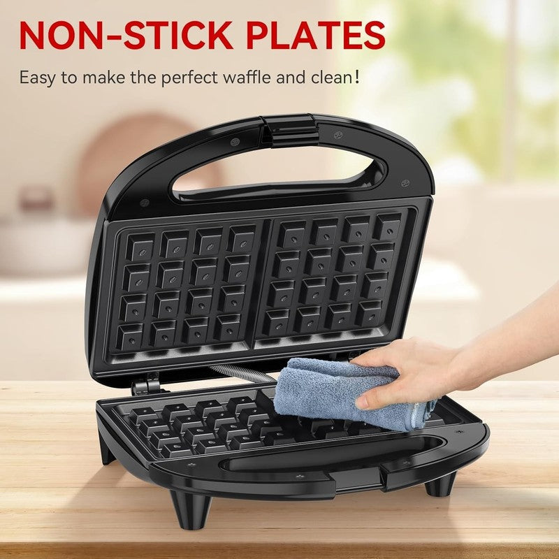 2 Slice Waffle Maker Nonstick Belgian Waffle Iron 750W Breakfast Snack PFOA Free2