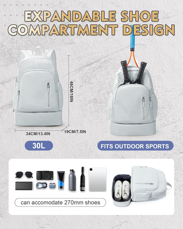 Gym Backpack for Women w/ Shoe Compartment Wet Pocket Travel Sports Bag1