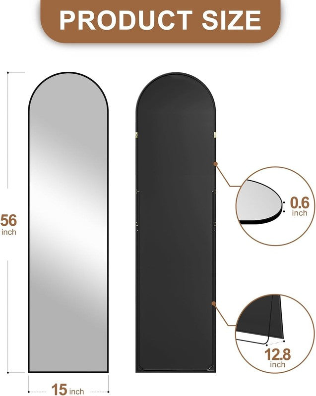 Arched Mirror Full Length,Standing Mirror Full Body,Large Floor with Stand for W4