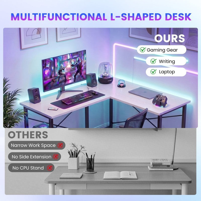 50 Inch L Shaped Desk - Computer Desk Corner Desks Gaming Desk PC Table with CPU6