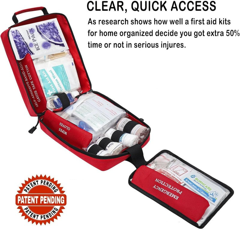 400 Piece Large First Aid Kit Premium Emergency Kits for Home, Office, Car, Outd1