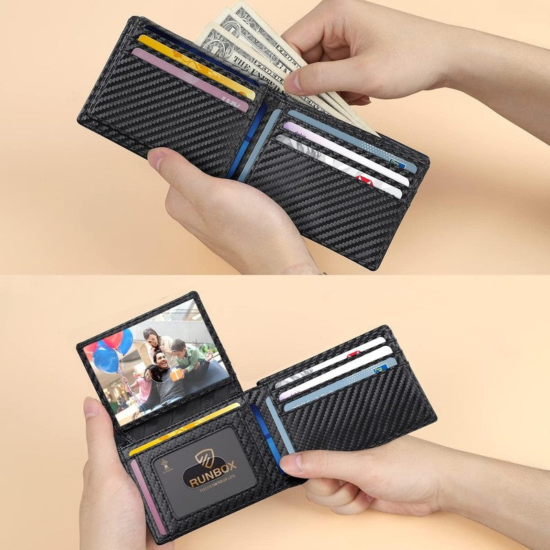 Wallet for Men Slim Rfid Leather 2 ID Window with Gift Box | Slim, Rfid, 2 ID Wi3