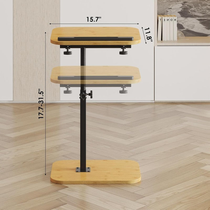 C-Shaped Sofa Arm Side Table TV Tray Small End Table Natural1