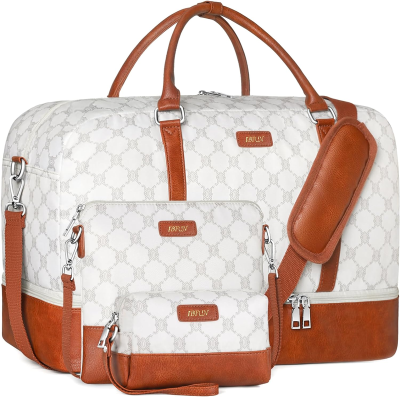 21in Weekender Duffle Bag Women 3Pc Set Carry On Travel Shoe Compartment0