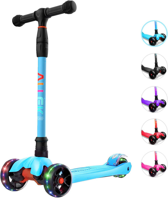 Kick Scooter B02 Lean 'N Glide Wide PU Light Up Wheels 4 Heights Aqua Blue8