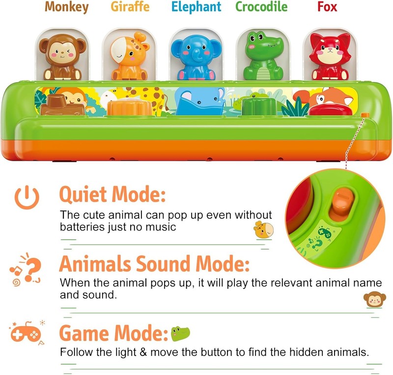 Interactive Pop Up Toys for 1 Year Old Baby Music Light Learning Toys Gift2