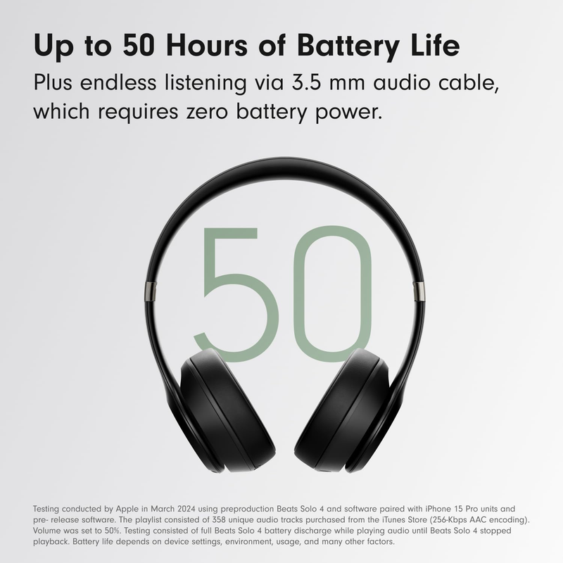 Solo 4 Wireless On-Ear Bluetooth Headphones 50Hr Battery Matte Black4
