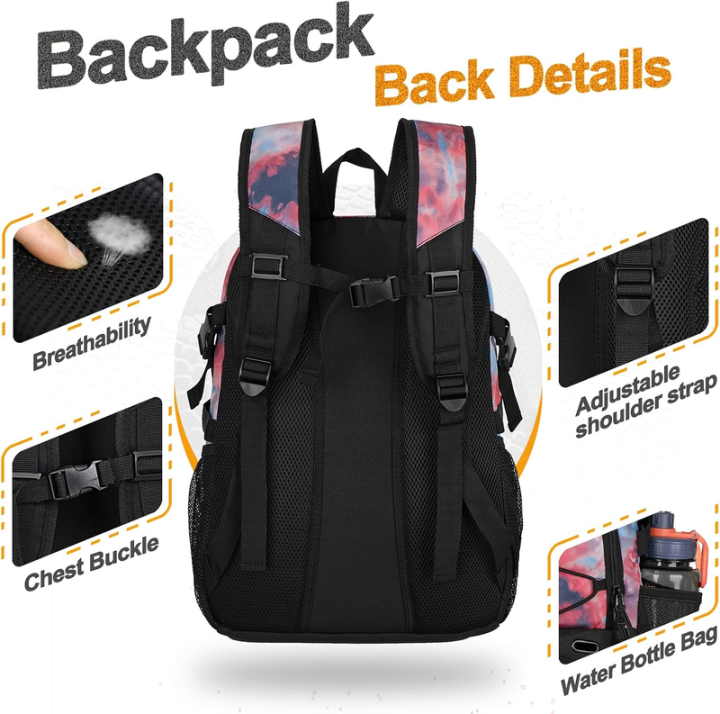 Soccer Basketball Backpack w/ Ball & Shoe Compartment Sports Travel Bag4