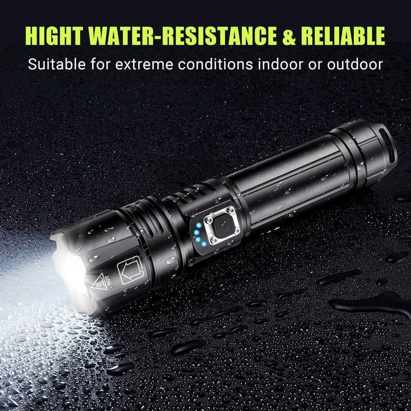 LED Flashlight, High Powered 10000 Lumens 5 Modes Zoomable Waterproof Rechargeab3
