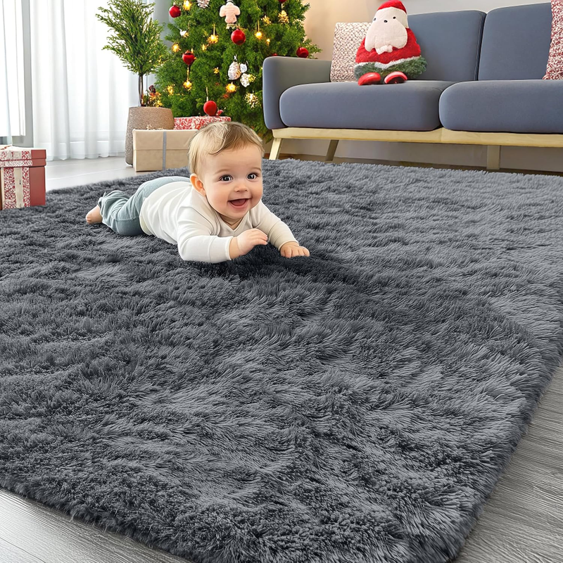 Area Rugs for Living Room Bedroom, Machine Washable 4X5.9 Ft Soft Fluffy Shaggy 0