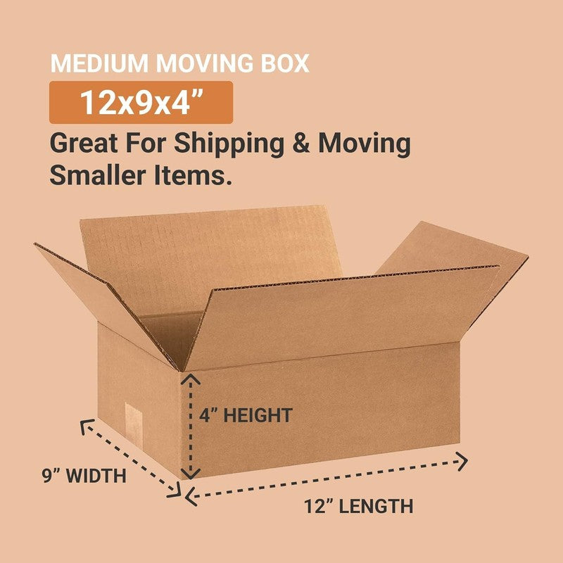 Medium Shipping Boxes 12x9x4   25 Pack for Moving, Mailing & Storage1