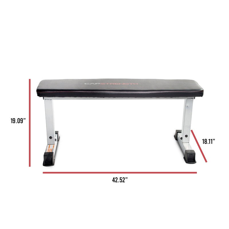 Strength Flat Utility Weight Bench 600LB Capacity White Home Gym6