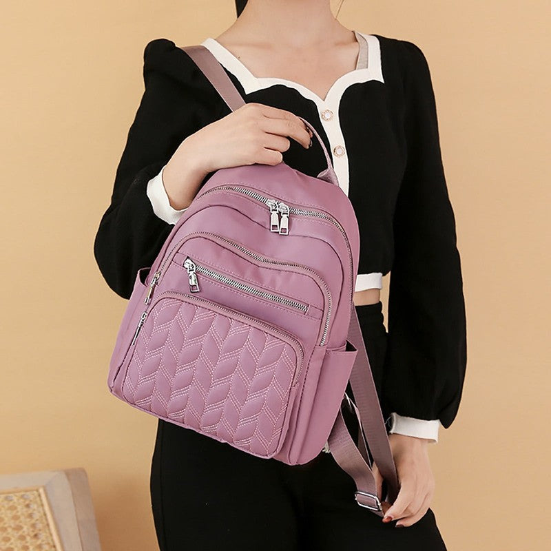 Backpack Adult Women'S Fashion Waterproof Cloth Outdoor Travel Bag Leisure Backp3