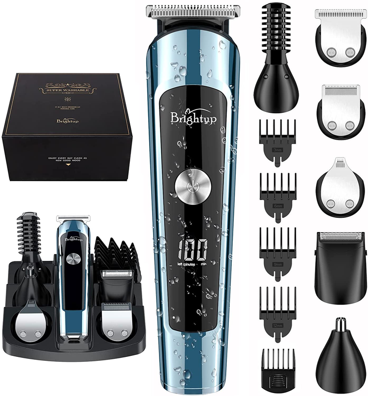 Waterproof Beard Trimmer for Men with LED Display & Cordless Grooming Kit0