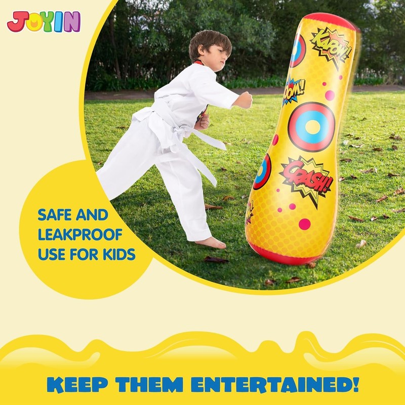 2 Pack Inflatable Bopper, 47 Inches Kids Punching Bag with Bounce Back Action, I4