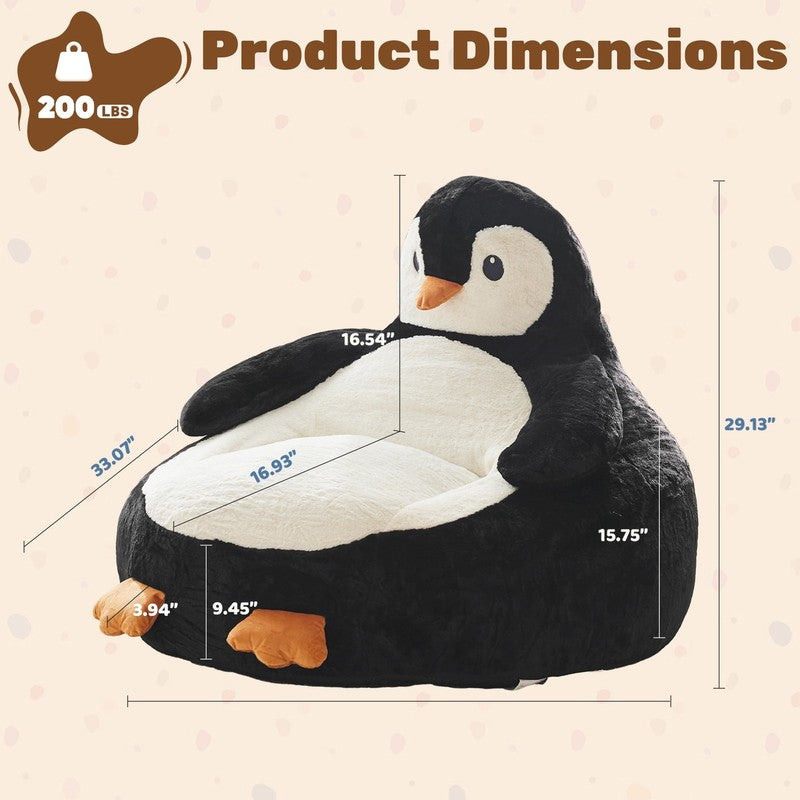 34Inch Penguin Shaped Mini Sofa Chair, Cute Cartoon Sofa with Washable Cover, Be3