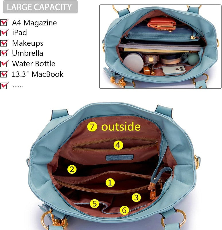 Women Fashion Handbag Set 4PCS Shoulder Bag Satchel Hobo Tote Purse5