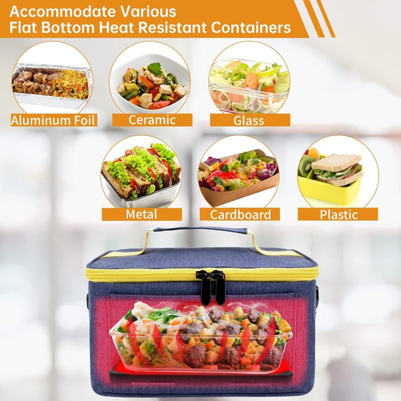 Portable Electric Lunch Box Food Warmer 12V/24V/110V Car Oven Navy Blue5