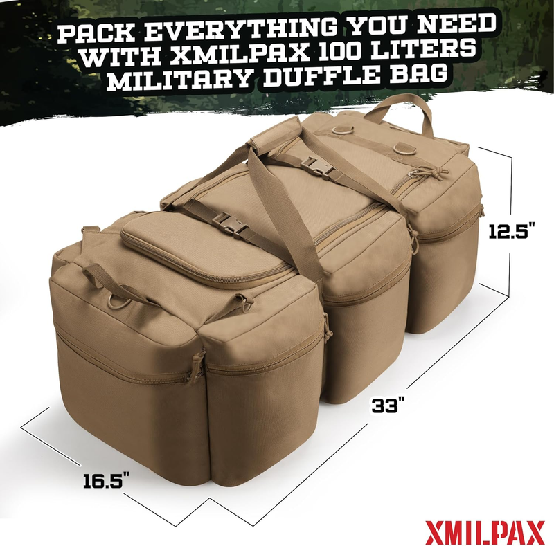 Large Military Duffle Bag 100L Tactical Travel Sports Equipment Bag3
