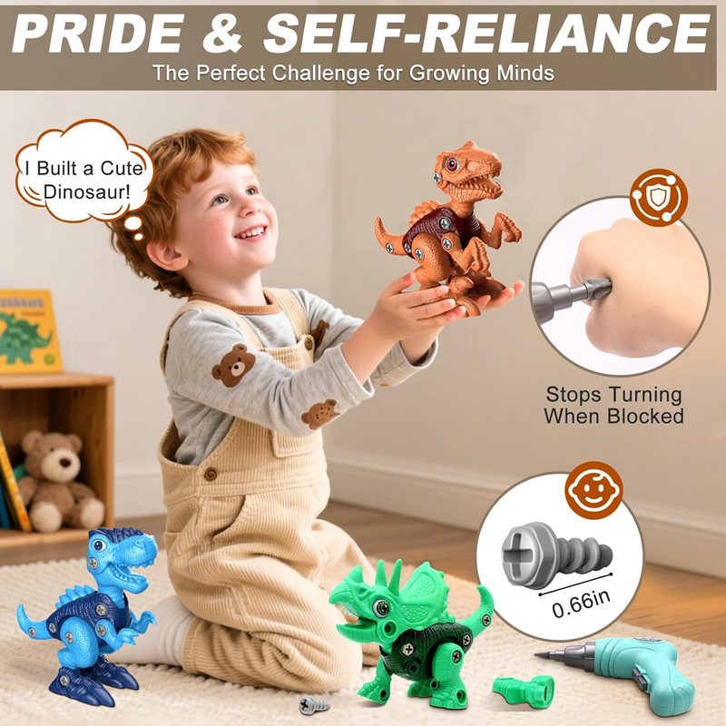 3 Pack Dinosaur Building Toys STEM Drill Construction Set Kids Educational3