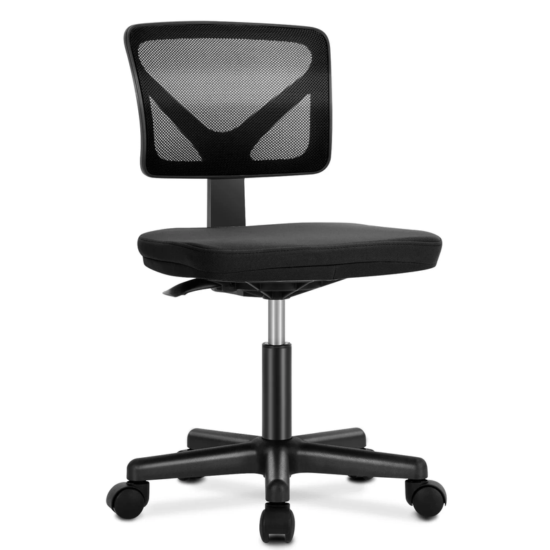 Home Office Desk Chair Armless Mesh Swivel Adjustable Low Back Black8
