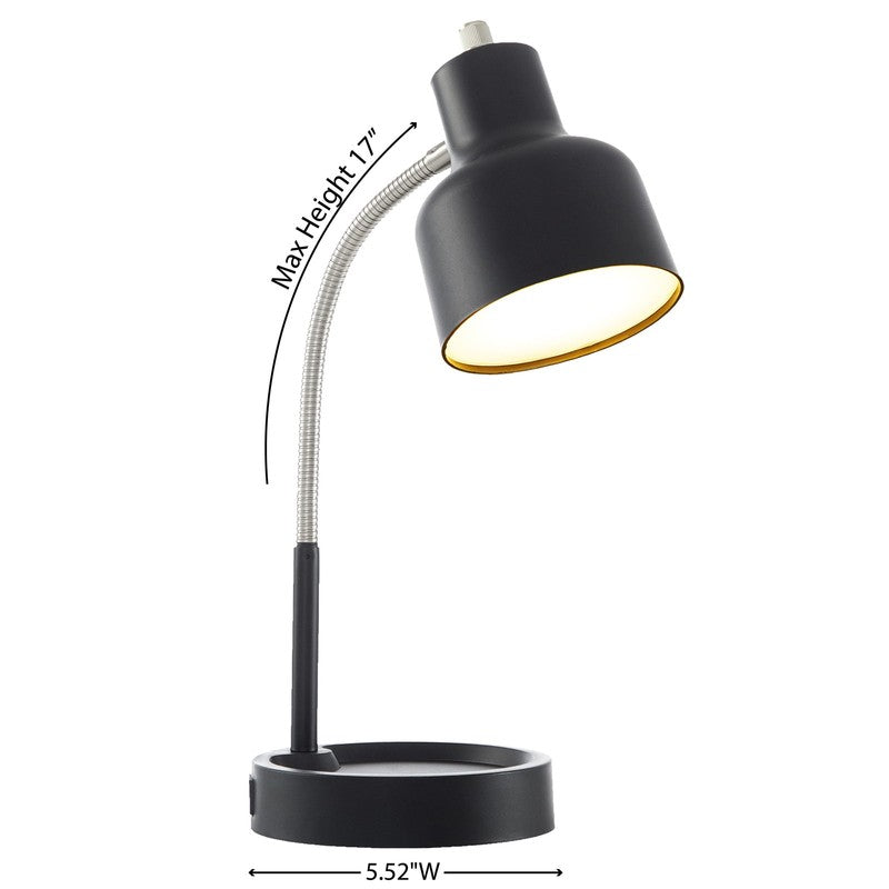 9.5in Energy Efficient LED Desk Lamp Gooseneck Black Glass2
