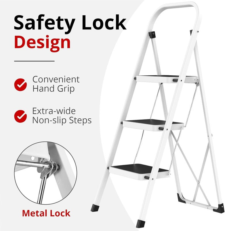Step Ladder Folding Step Stool for Adults with Anti Slip Pedal,330 Lbs Capacity 1