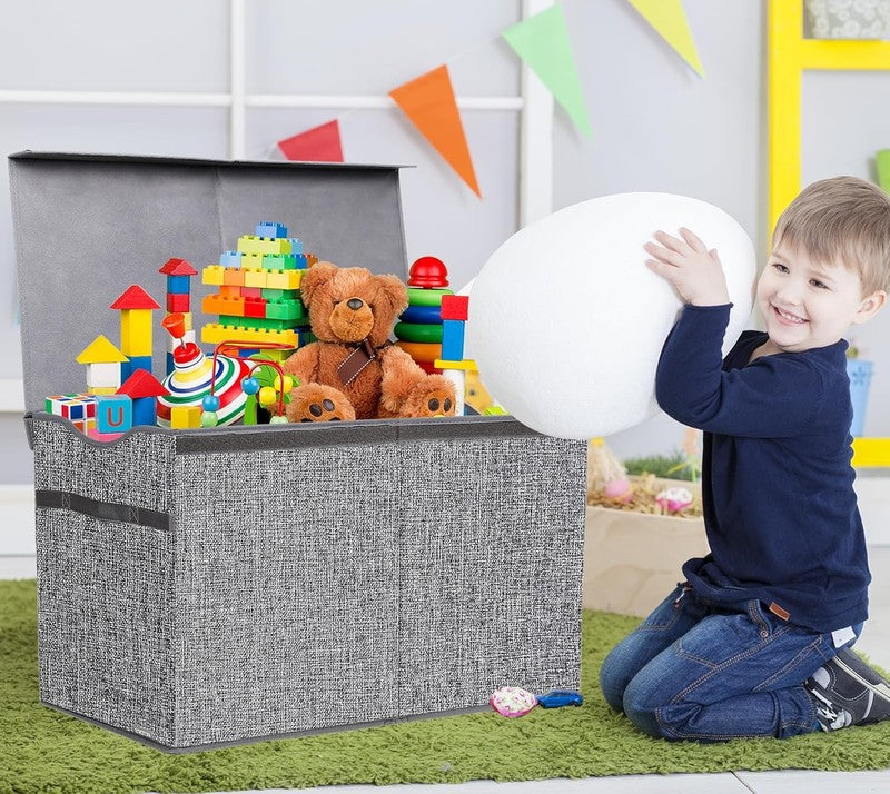 Toy Box Chest Collapsible Kids Storage Bins Extra Large Organizer Linen Gray6