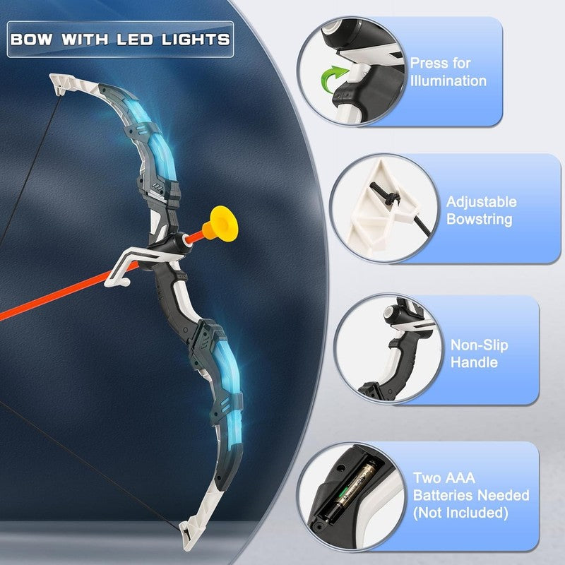 2 Pack Bow and Arrow Set for Kids LED Light Up Archery Set with Target and Quive1