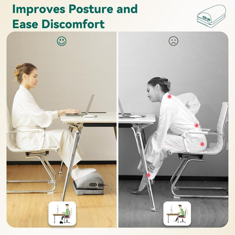 Heated Foot Rest under Desk at Work, Desk Foot Stool with Heat & Vibration Massa1