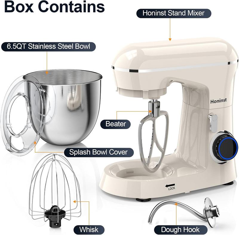 6.5QT Stand Mixer 10 Speed Tilt Head Kitchen Mixer with Bowl Blue1