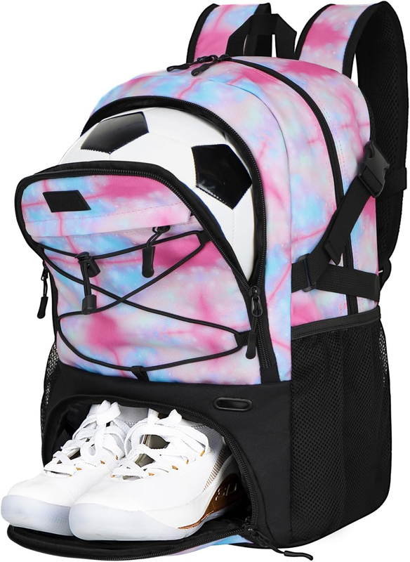 Soccer Basketball Backpack w/ Ball & Shoe Compartment Sports Travel Bag8