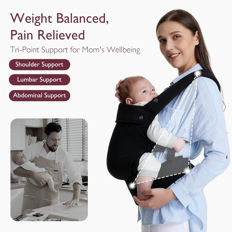Ergonomic Baby Carrier - Lightweight, Cozy, Hands-Free with Lumbar Support1