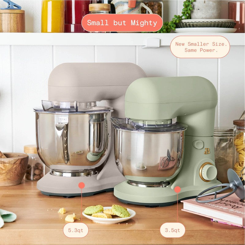 3.5 Qt Stand Mixer Sage Green w/ Flat Beater Dough Hook & Whisk2