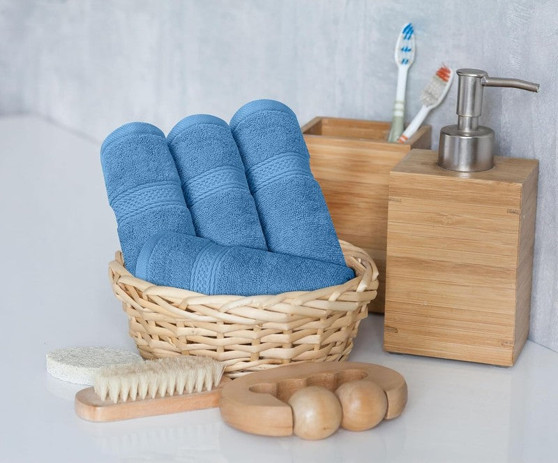 8 Piece Towel Set Electric Blue 100% Cotton 600 GSM Bath Hand Wash Towels7