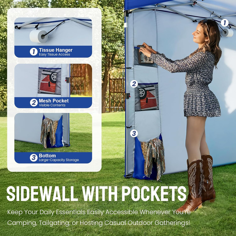 Crown Shades 10x10 Outdoor Pop Up Canopy Tent Easy Setup UV Protection Blue3