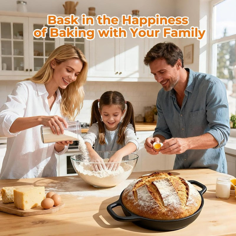 5QT Cast Iron Dutch Oven w/ Dome Lid Sourdough Bread Baking4
