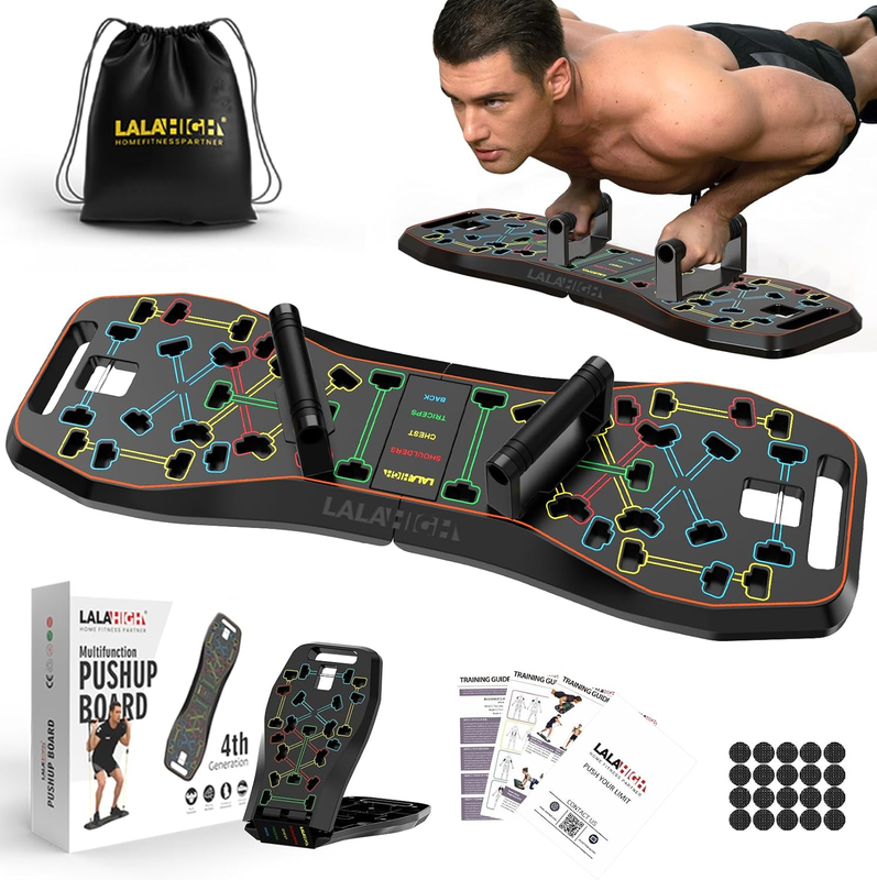 36-in-1 Push Up Board Home Gym w/ Ab Roller Resistance Bands Foldable10