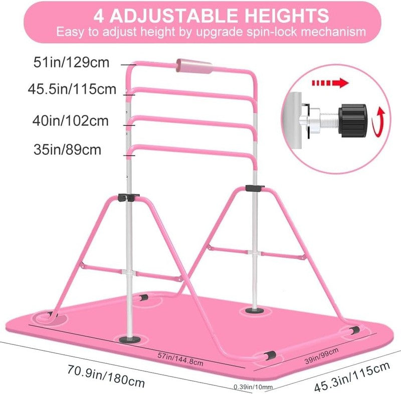 Expandable Kids Gymnastics Bar Adjustable Folding Kip Bar Home Gym Equipment3