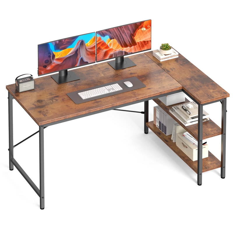 L Shaped Computer Desk, 47 Inch Corner Desk Gaming Table Writing Study Workstati0
