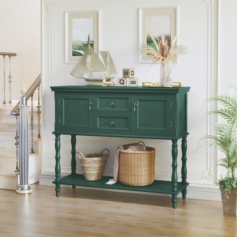 42” Farmhouse Modern Console Table Entryway w/ Storage Shelf Green7